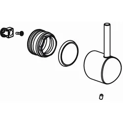 KWC Hebel und Befestigung komplett SYSTEMA, chromeline 535811