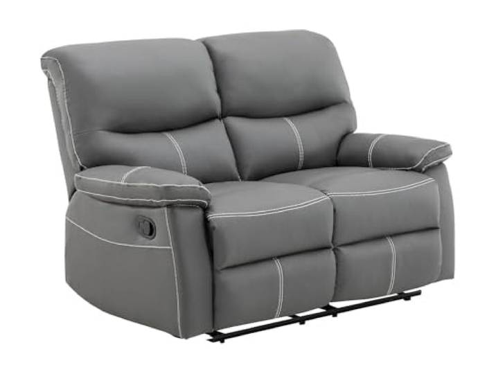 Vente-unique - Relaxsofa 2 Canby - Kunstleder - grau
