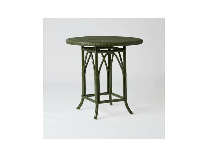 Table rotin laqué vert bronze