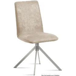 ESSZIMMERSTUHL (8er-Set) Dorice 47x92x60 Edelstahl/Natur