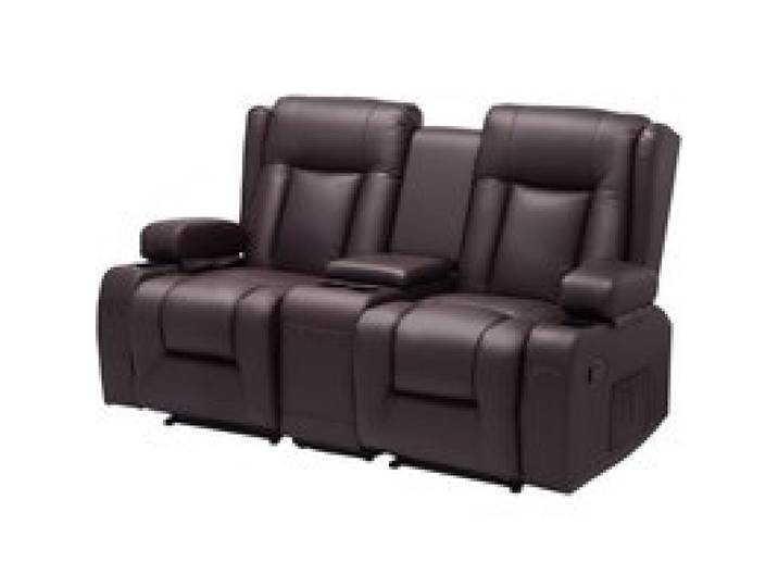 VEVOR Loveseat Relaxsofa verstellbare Liegecouch mit Mittelkonsole, Relaxsofa aus PU-Kunstleder mit USB-Anschlüssen & Getränkehaltern & Aufbewahrungstaschen, Liegesessel für Wohnzimmer/Wohnmobil