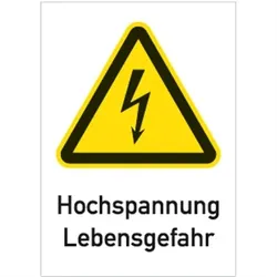 Schild Hochspannung Lebensgefahr, Kombischild, Kunststoff, 210x297 mm