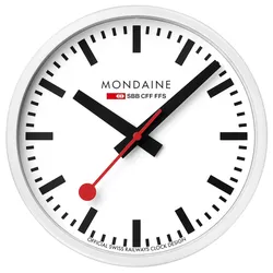 Mondaine A990.CLOCK.10SBB Wanduhr Quarz 25 cm Weiß