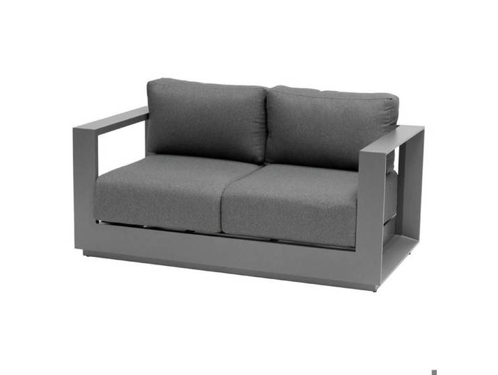Canapé de jardin  Allure  2 places graphite & gris zebrano en aluminium traité époxy - Hespéride
