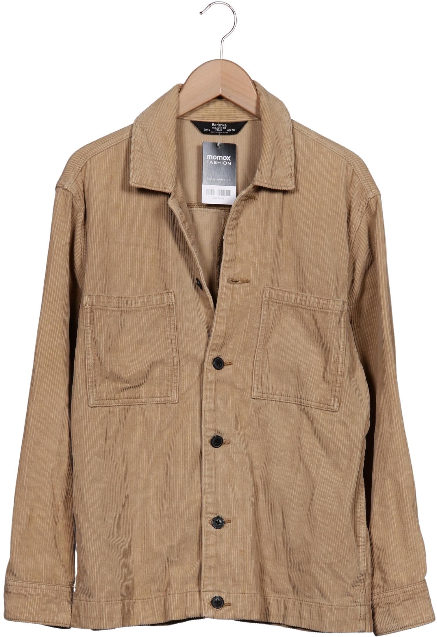 bershka Damen Jacke, Beige, Gr. S, Baumwolle - Second Hand