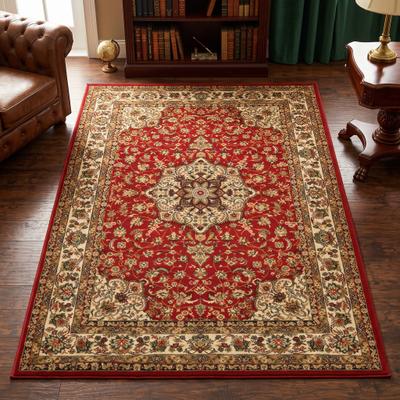 Teppich THEKO "Hamadan 359", rot, B:50cm H:10mm L:80cm, Polypropylen, Teppiche, Teppich, Kurzflor, Orient-Optik, auch in rund & als Läufer, Wohnzimmer