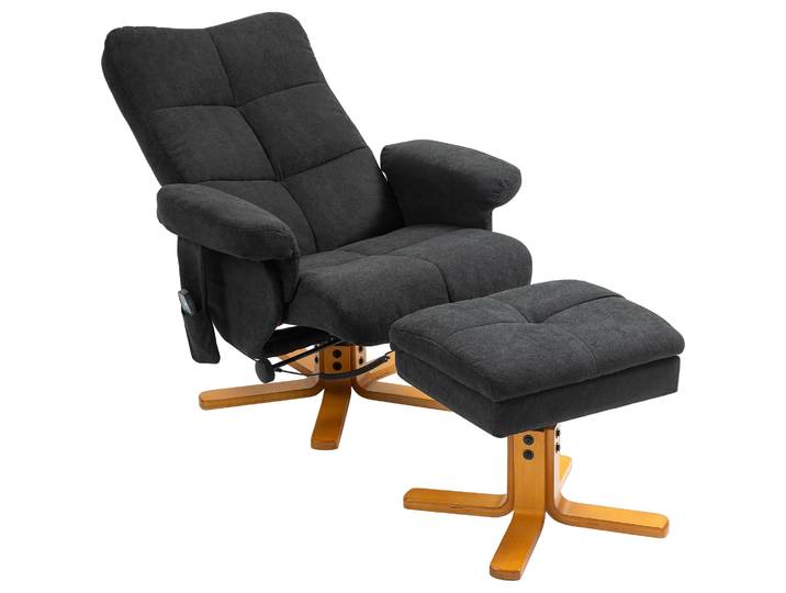 HOMCOM Relaxsessel mit Fußhocker, Stauraum, Massagesessel mit Liegefunktion