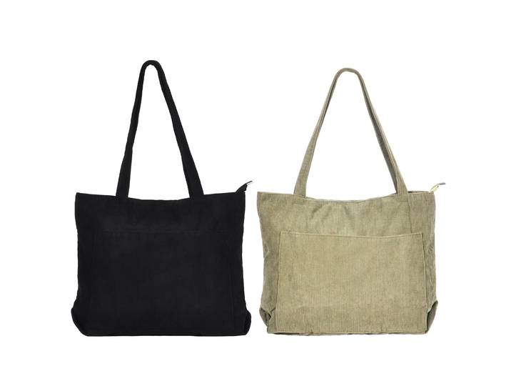 Stofftasche ROSIE 2er Set beige/schwarz