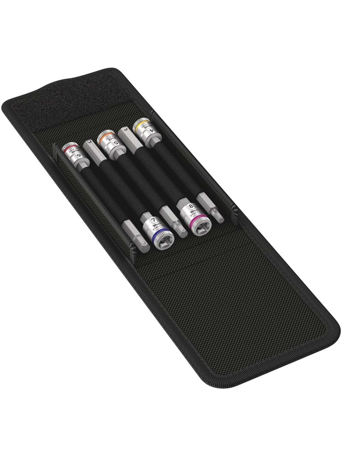 Wera 8740 A HF 1 Zyklop Bitnuss-Satz mit 1/4"-Antrieb, mit Haltefunktion, 5-teilig