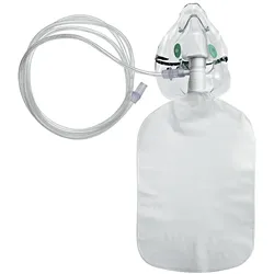 Inhalationsmaske (Kunststoff) mit Atembeutel und Schlauch