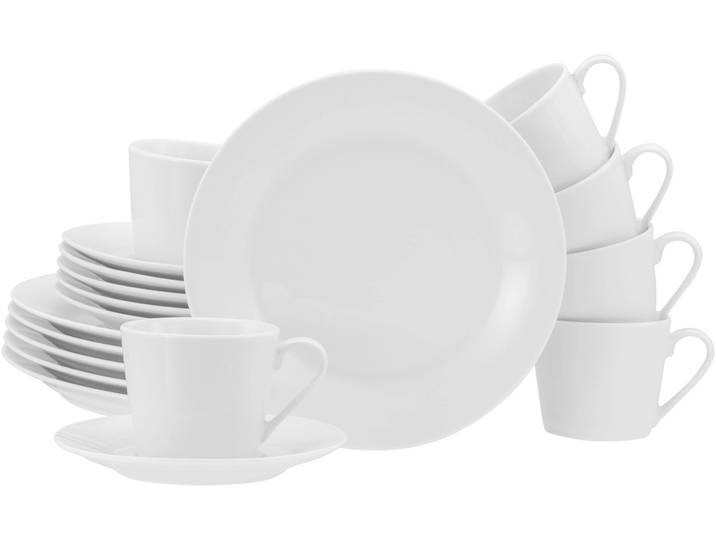 Kaffeeservice CREATABLE BASE Weiß, Service 18-tlg. , weiß, 18, Porzellan, Geschirr-Sets, Kaffeeservice, Klassisch, Zeitlos, Der Alleskönner