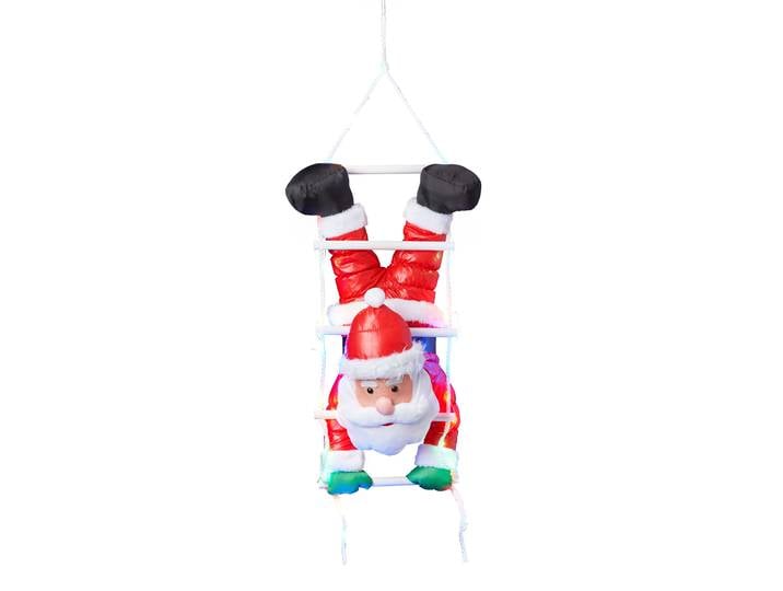 LED Dekofigur BONETTI Weihnachtsmann kopfüber , bunt, H:110cm, Leuchten, LED Dekofigur, mit 30 bunten LEDs, Weihnachtsdeko aussen