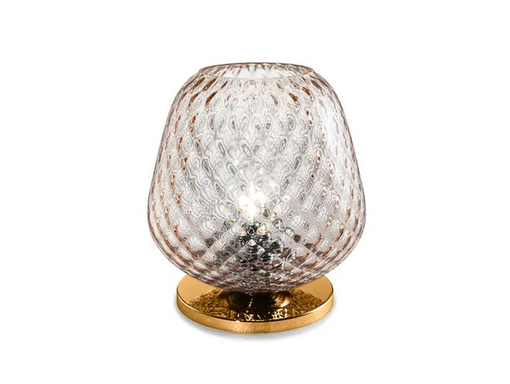 Murano Tischlampen Murano Dalia mini (Neu, Oro satinato, Hellrosa)