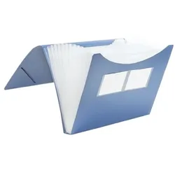 Foldersys Fächermappe - 12 Fächer (stabil) blau, 33.4x23.5x2.8 cm