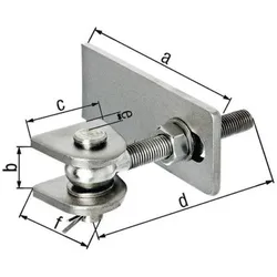 GAH, Zubehör Türbeschlag, Torband 130x30x80x150x34x65mm Stahl roh