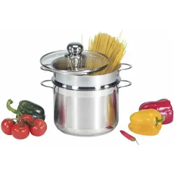 Krüger Spaghettitopf, Pfanne + Kochtopf, Silber