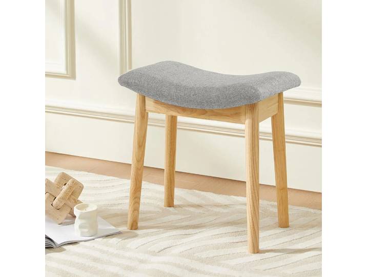 Tabouret de vanité, coussin de selle, tabouret ottoman avec pieds en bois massif, banc de piano moderne, maquillage et tabouret de pied