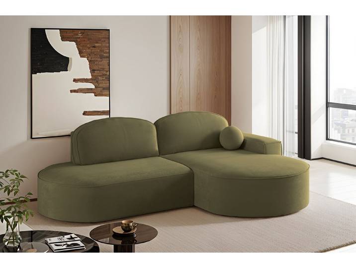 Kaiser Möbel Ecksofa mit Schlaffunktion,Bettkasten Modena Runden stoff Poso/Arena/Salvador, Elegantes Design mit Funktionalität