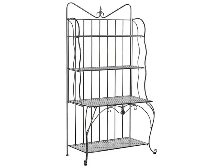 Beliani Étagère Extérieur Intérieur pour Plantes et Accessoires 4 Niveaux Noire Pliante Rangement pour Jardin et Terrasse Traditionnelle et Romantique