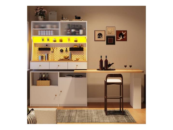 Odikalo Kücheninsel Küchenschrank Küchenbuffet Mehrzweckbuffet Snackschrank Tischschrank