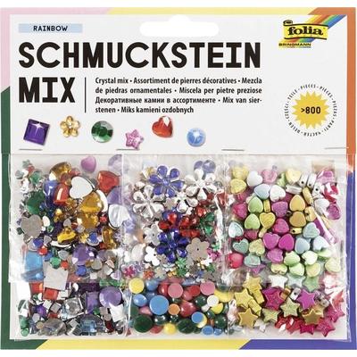Folia Schmuckstein Mix RAINBOW über 800 Teile, Formen, Größen & Farben sortiert