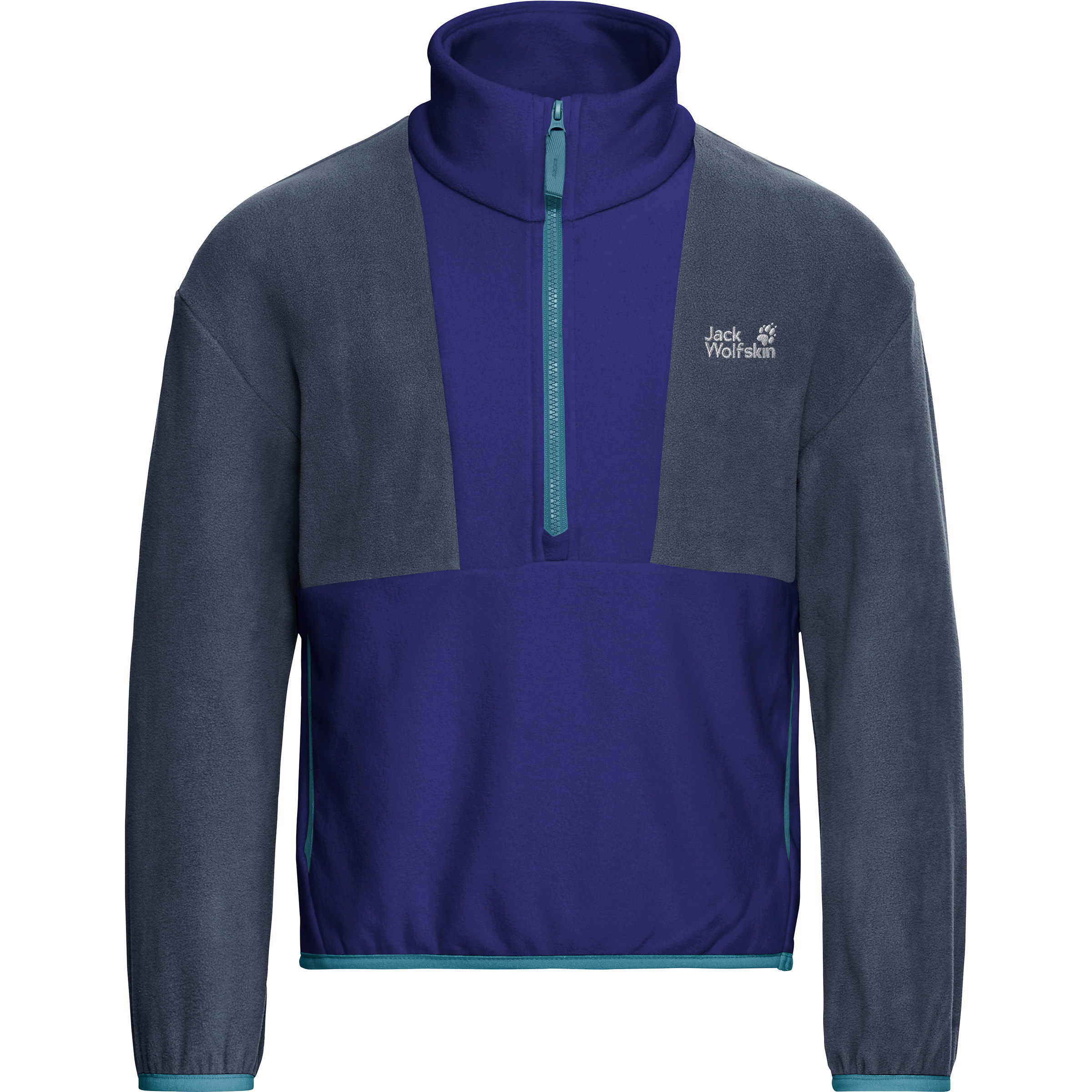 Jack Wolfskin Colorblock Taunus Kinder Pullover blau Größe 140 Trekking Atmungsaktiv