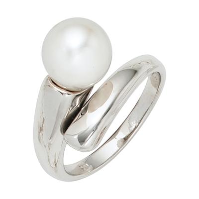 Perlenring JOBO "Ring Fingerring" Gr. 52, silber (silber 925), Fingerringe, Damen, 52, Perlen Silber 925 (Sterlingsilber), Perlen, Silber 925 (Sterlingsilber), Perlenring, 925 Silber mit Perle