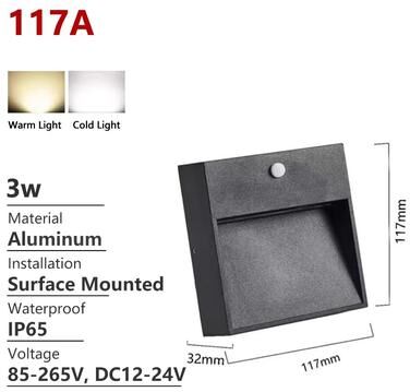 Inspired Finds SANDIY Outdoor Motion Sensor Wall Light Waterproof LED Stair & Garden Sconce (110220V) sensor Light 117a 12 24v Warm Light