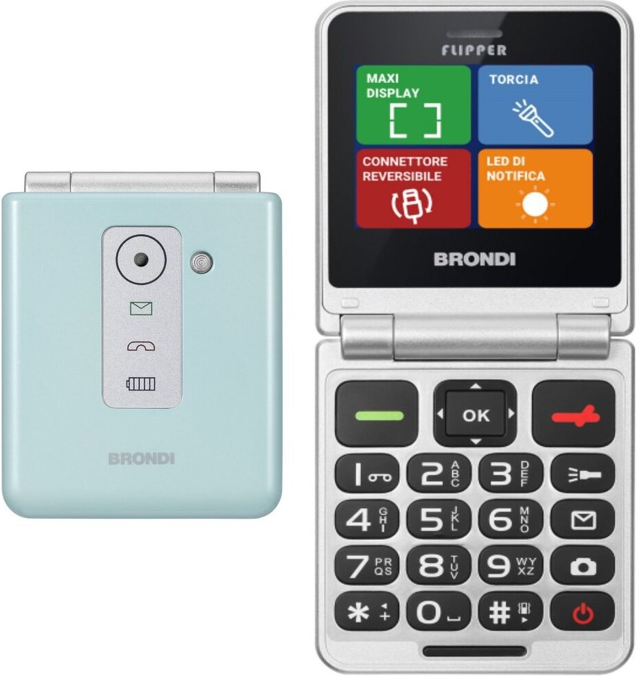 Cellulare Brondi FLIPPER Dual Sim Green water metal