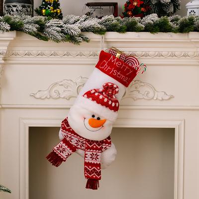 Youfap Market Christmas Stocking Santa, Claus Reindeer Snowman, Xmas Stocking, Gift Bag Xmas Tree, DIY Decoration Plush Holiday Cuff snowman