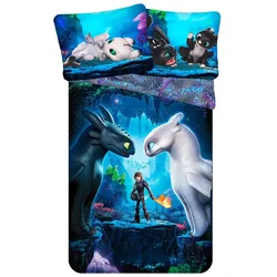 COFI 1453 Dragon Baumwoll-Bettwäsche Set - 140×200 & 70×90 cm