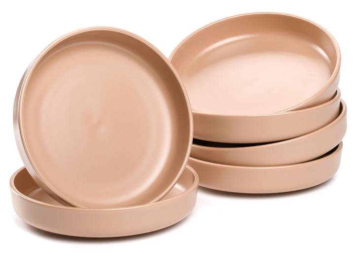 Teller-Set LEONARDO Suppenteller ROMA, Keramikteller, ca. 20 cm, 6-teilig , rot (apricot), 6 Stk., Keramik, Geschirr-Sets, Teller-Set, Teller Set, Geschirr-Set, Service, spülmaschinengeeignet