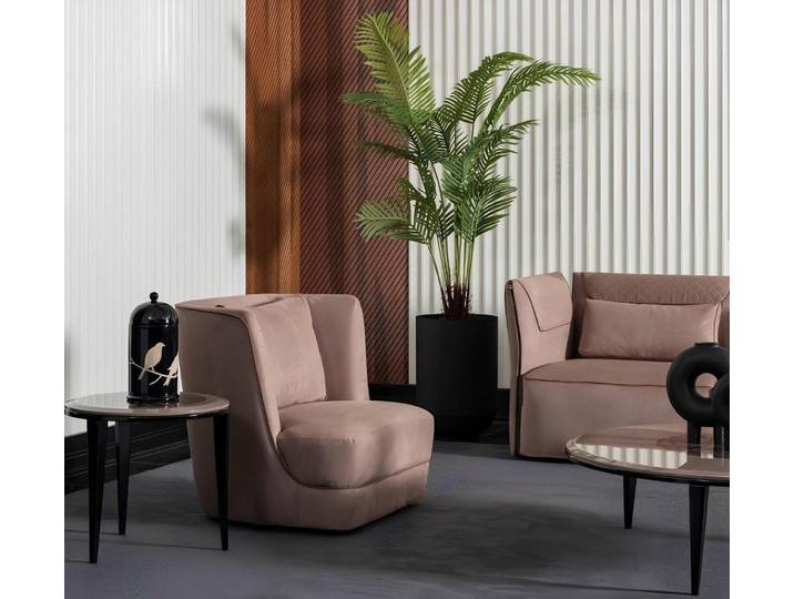 Xlmoebel Loungesessel Beiger Textil-Sessel mit modernem Design und hohem Sitzkomfort (1-St., Textil-Sessel), Made in Europa