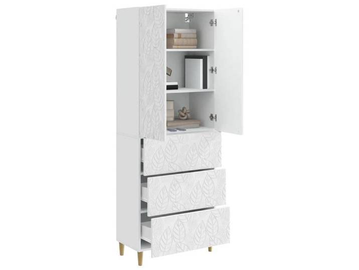 Ensemble de Meubles moderne 2 pièces - - bois d'ingénierie - blanc brillant - 66 x 34 5 x 90 cm srz52x365