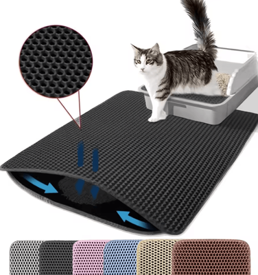 Inspire Curations Waterproof Double Layer Cat Litter Trapping Mat black 30x30cm