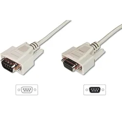 DIGITUS Datentransfer Verlängerungskabel, D-Sub9 St/Bu, 5.0m, Seriell, vergossen, be