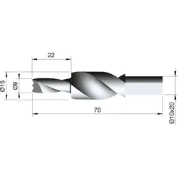 Italiana Ferramenta, Bohrereinsatz, HSS Bohrer für Steckbodenträger Kintai (15 Millimeter, 8)