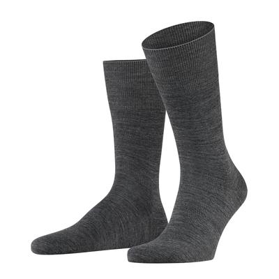Socken FALKE "Airport", Herren, Gr. 47-48, Sockengröße, grau (dunkelgrau), Baumwolle, Elasthan, Polyamid, Schurwolle, normal, Socken Socken, klimaregulierend durch Schurwolle, atmungsaktiv, geruchshemmend