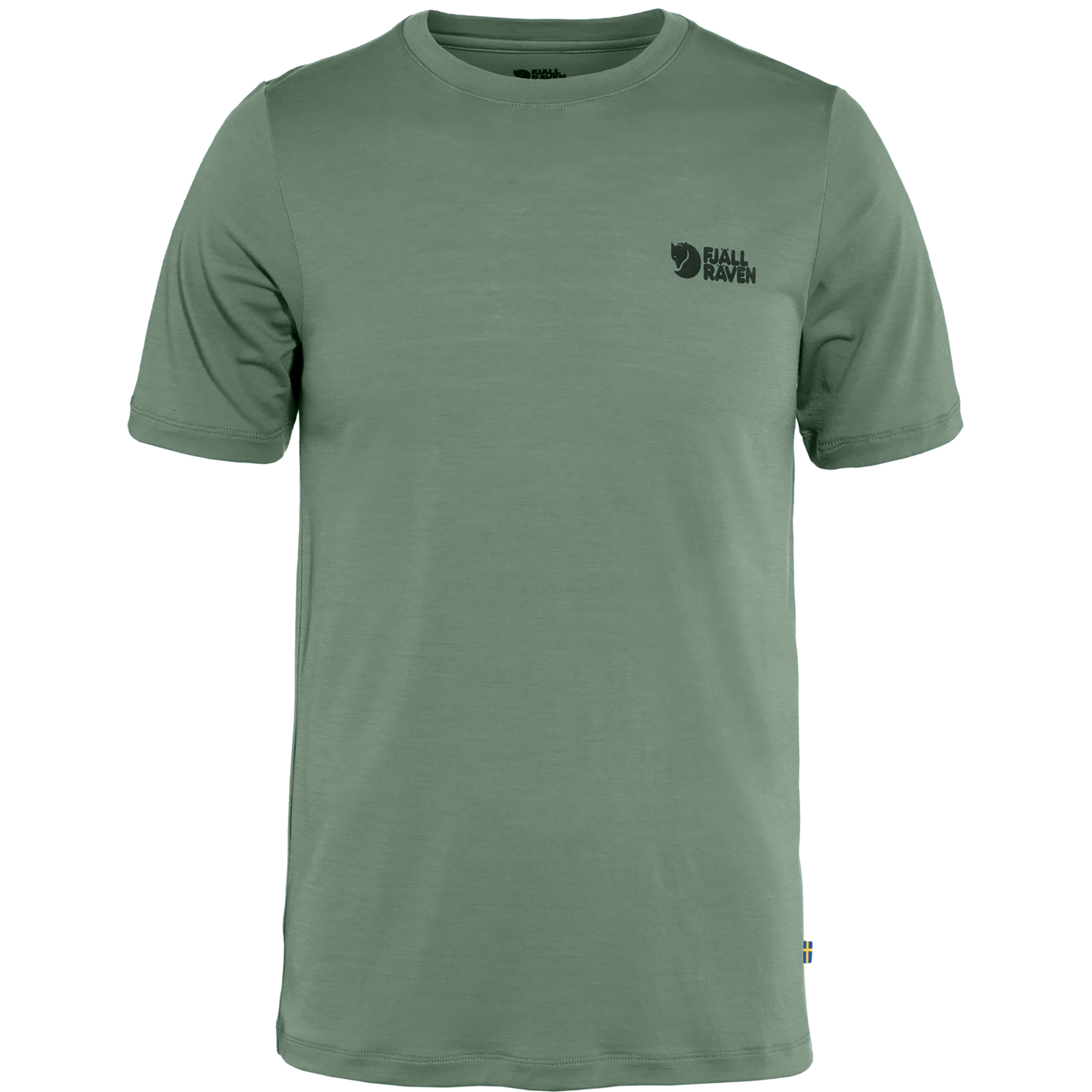 Fjällräven Abisko Wool Logo Herren T-Shirts gruen Größe M Camping Hautfreundlich Merinowolle