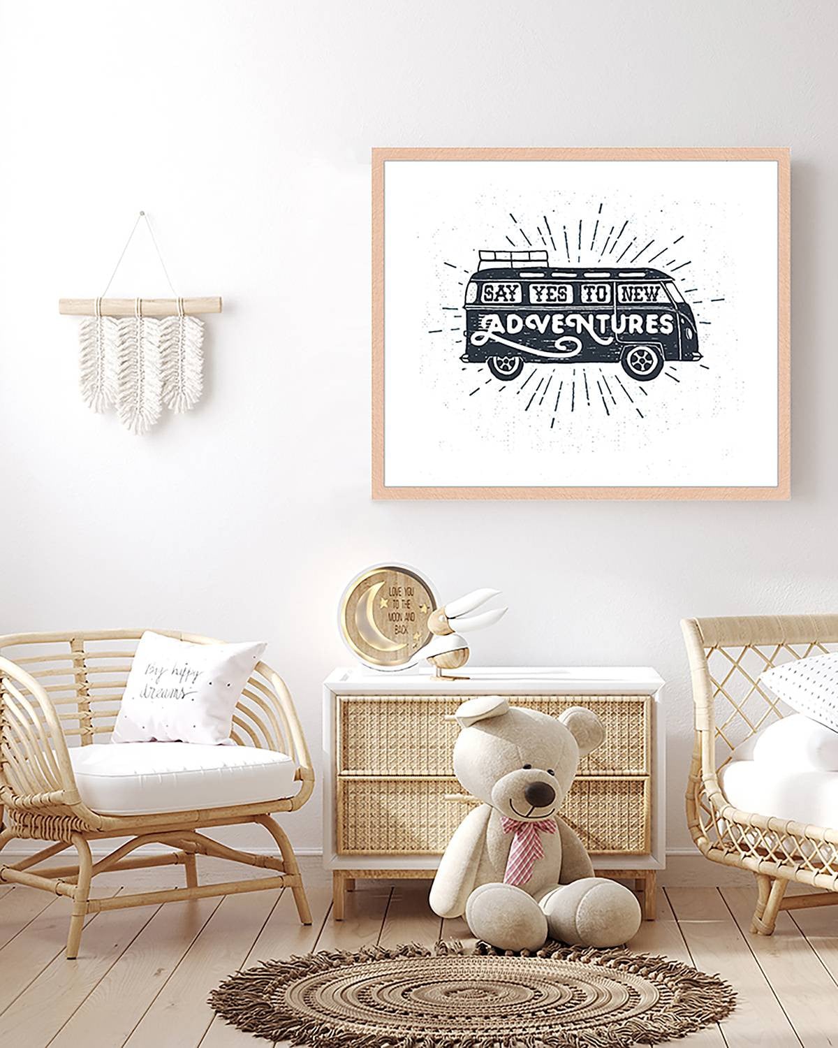 home24 Wanddecoratie Say Yes To New Adventures, Multicolour, 53 x 63 cm