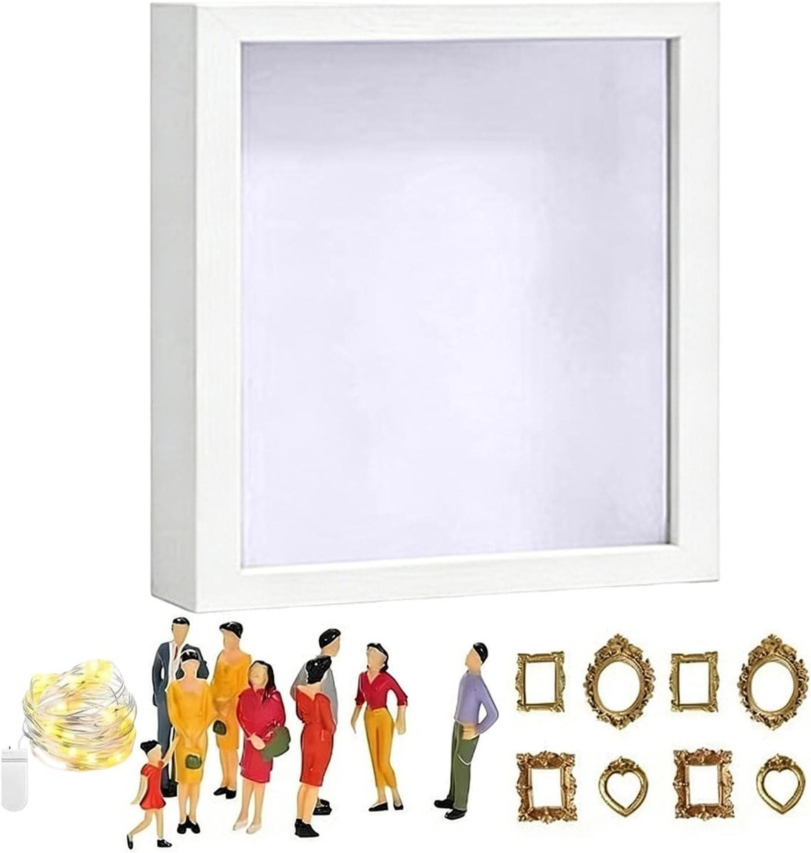 Shadow Box Fotolijst Vitrinekastje Wit - 25 x 25 cm