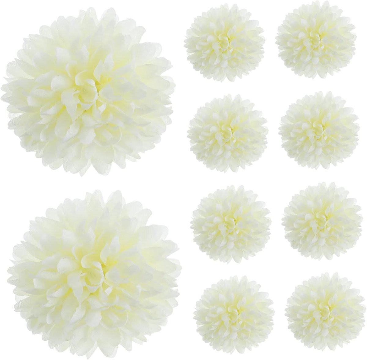 50 stuks Kunstmatige Chrysantenbalbloemen - Witte Nep Hortensia's voor Decoratie