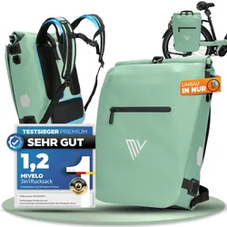 Fahrradtasche auch als Rucksack 22L „VERSO“ - Mint - 3 in 1 Fahrradtaschen,Bestseller,oft gekauft