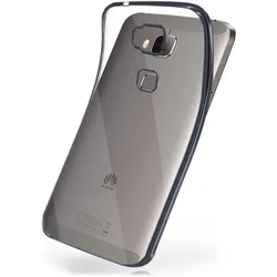moex Chrome Case für Huawei GX8 – Handy Bumper mit Chrom Rand – Transparente Hülle
