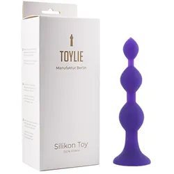 Toylie, Dildo, Silikon Anal Dildo «Bullet» lila, samtig weicher Analdildo mit drei Kugeln