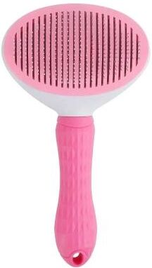 Uplift Treasures Self Cleaning Pet Hair Remover Brush For Dogs And Cats pink