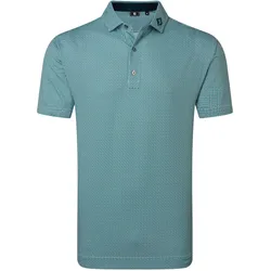 FootJoy FJ Nautical Flag Print Lisle Herrenpoloshirt - Field Green / Navy / L