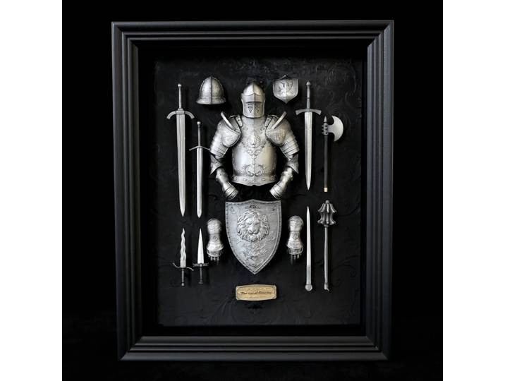 Résine décoration de la maison artisanat ancien européen armure médiévale fini décoration de la maison modèle cadre décoratif LTCP-266