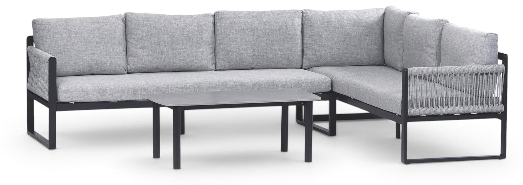 Ecklounge-Set Reims | Rechts | Schwarz & Sand