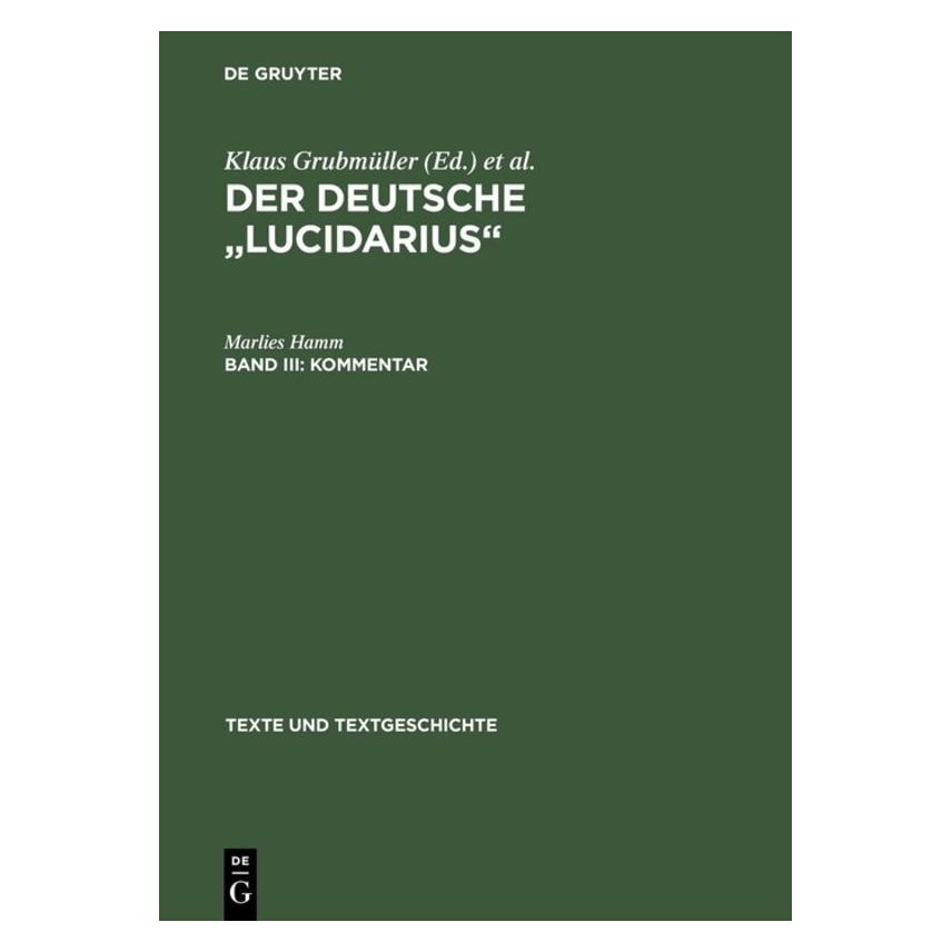De Gruyter Hamm,M.:Deutsche "Lucidarius" (Deutsch, Hardcover, Marlies Hamm) (67711481)